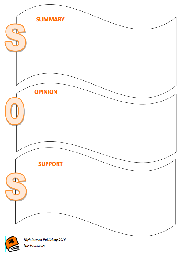 SOS Graphic Organizer from High Interest Publishing