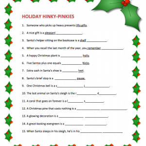 Holiday Hinky Pinkies Screenshot