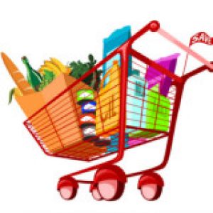 Grocery Cart Loaded Cartoon