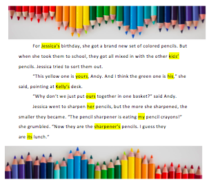 Word Sort Possessives from High Interest Publishing