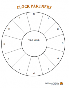 Clock Partner Template from High Interest Publishing www.hip-books.com