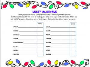 Merry Match Game screen shot