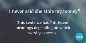 one sentence, 7 meanings