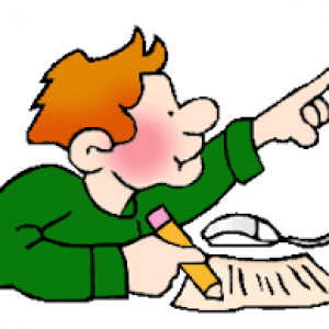 Cartoon of Boy at Computer