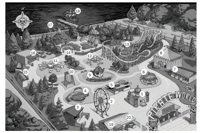 Amusement Park Map from Roller Coaster by High Interest Publishing