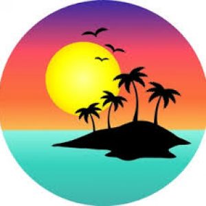 Island with Sun Image